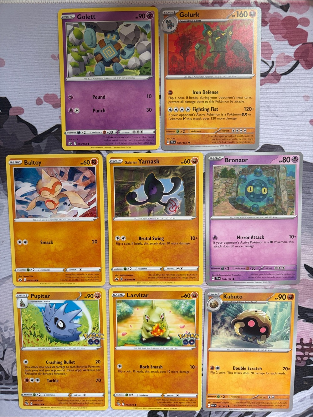 🏺 Ancient Pokémon Card Lot | Golurk Kabuto Larvitar | 8 Cards ✨5/$25✨